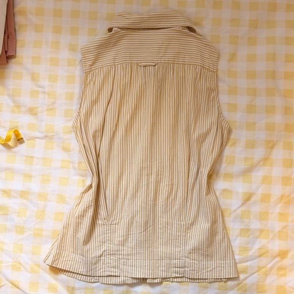 PINSTRIPE VINTAGE COLLARED BUTTON UP TOP - XS S - Picture 11 of 12